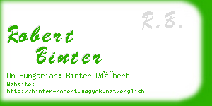 robert binter business card